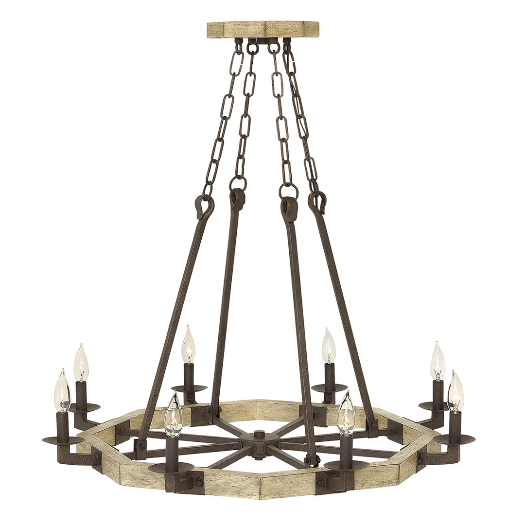 Dabney 8 - Light Waggon Wheel Chandelier