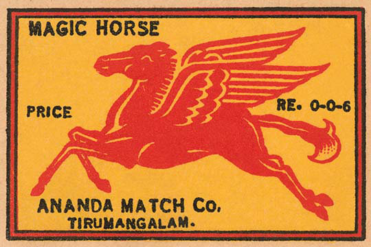 « magic cheval », affiche rétro, H 44 po x l 66 po x P 1,5 po