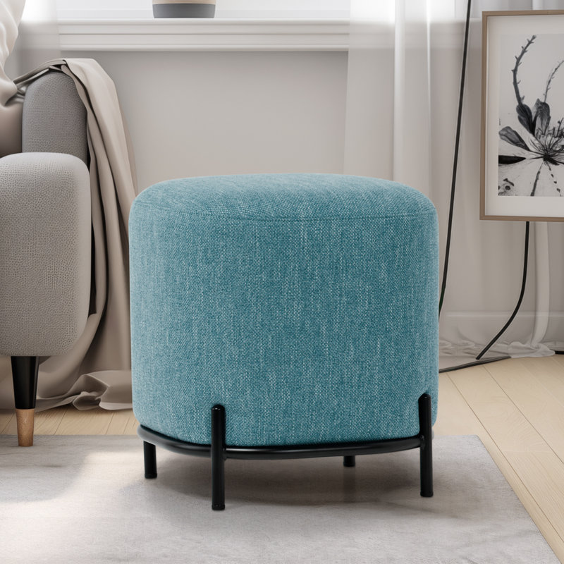 Tabouret d'appoint et repose-pieds 18 po Daryla, Bleu