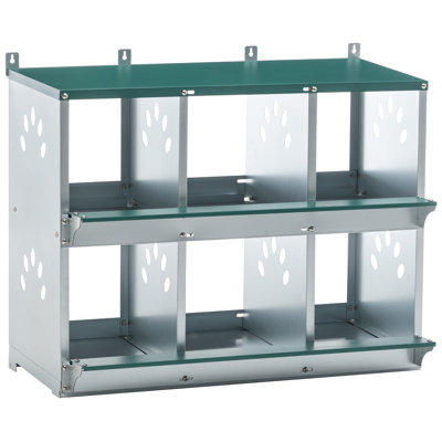6 Room Metal Chicken Nesting Box, Galvanized Steel Nesting Boxes For Hens, Easy Assembly