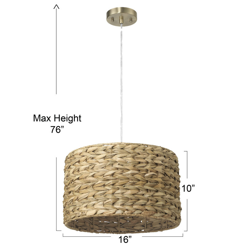 Luminaire suspendu naturel à 1 lumière Danelea