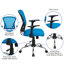 Chaise de bureau pivotante à dossier moyen en maillage avec accoudoirs et base en chrome-17744127