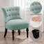 Chaise d'appoint à oreilles capitonnée en chenille-627436336