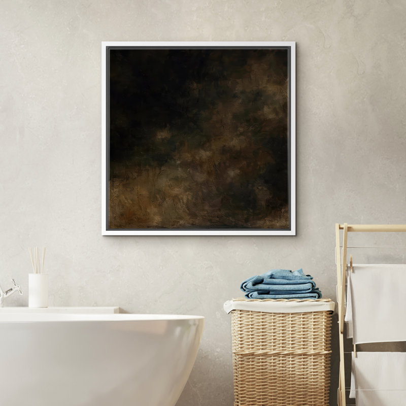 Reproduction d'art abstrait sur toile encadrée pour décoration intérieure moderne, H 16 po x l 16 po, Blanc