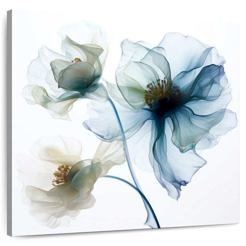 Harnek translucide fleurs de pavot bleues I, H 16 po x l 16 po