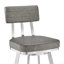 Tabouret tournant en acier inoxydable brossé avec similicuir gris-164323672-164323673-164323675
