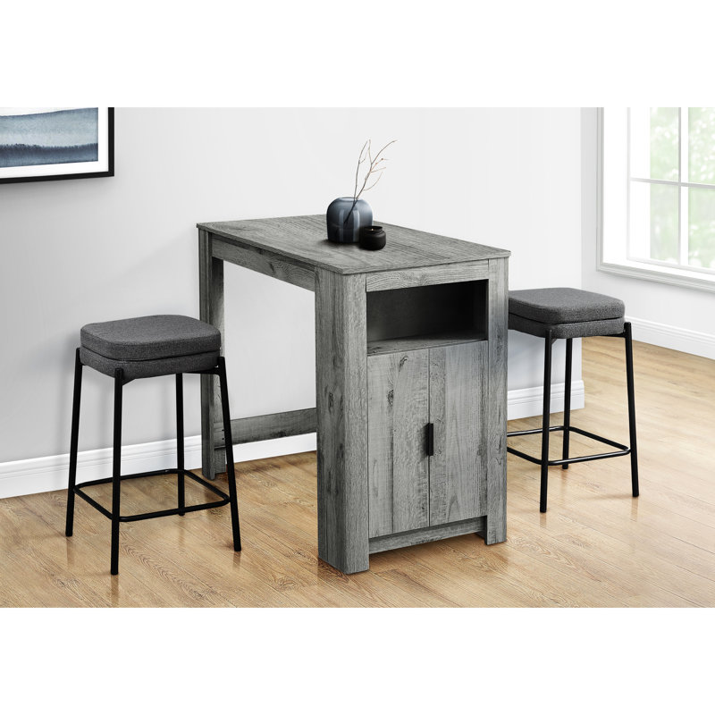 Table de rangement rectangulaire de 48 po à hauteur de comptoir, en stratifié gris, à la mode pour la cuisine