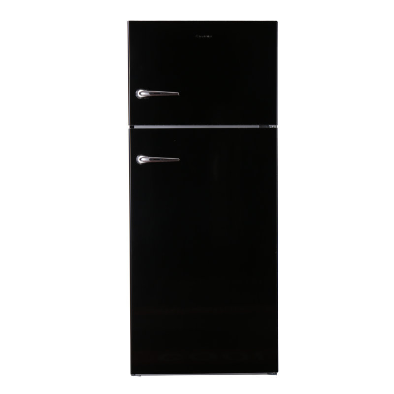Conserv 30 in Retro Refrigerator 18cf Top Mount w/Automatic Ice Maker 110v Handle, Black
