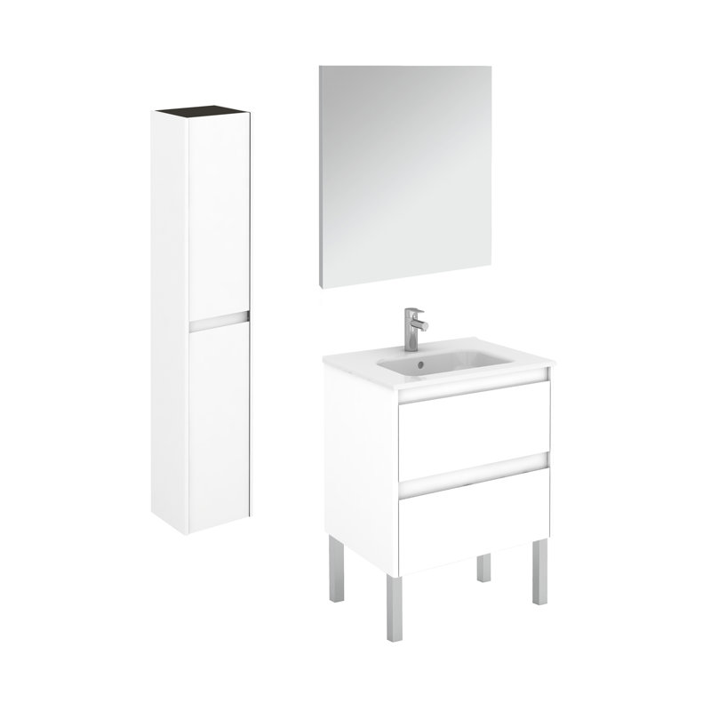 Ambra 23.8'' W Single Vanity, Gloss White