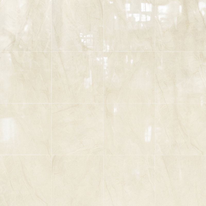 Precious Marble 24 in. X 24 in. Polished Porcelain Marble-Look Floor And Wall Tile (19.38 Sq. Ft. / Case), Taj Mahal Marfil