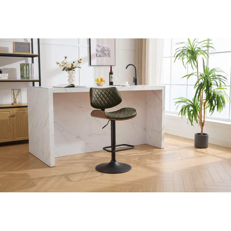 Tabouret de bar réglable en hauteur Dudley, Vert