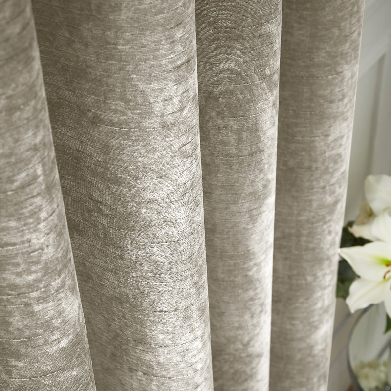 Selene Luxury Chenille Weighted Eyelet Curtains Polyester Single Panel, 229 W x 183 D cm