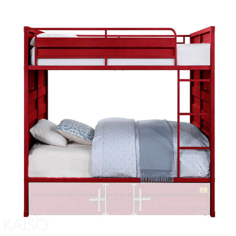 Cargo Red Finish Full/Full Bunk Bed