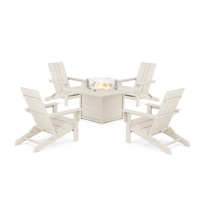 Foldable Outdoor Adirondack Chair With Table