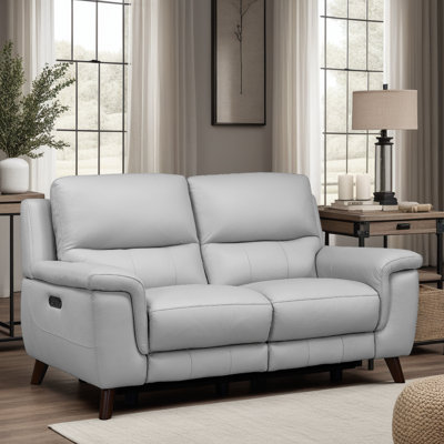 Yosef 65" Genuine Leather Pillow top Arm Reclining Loveseat