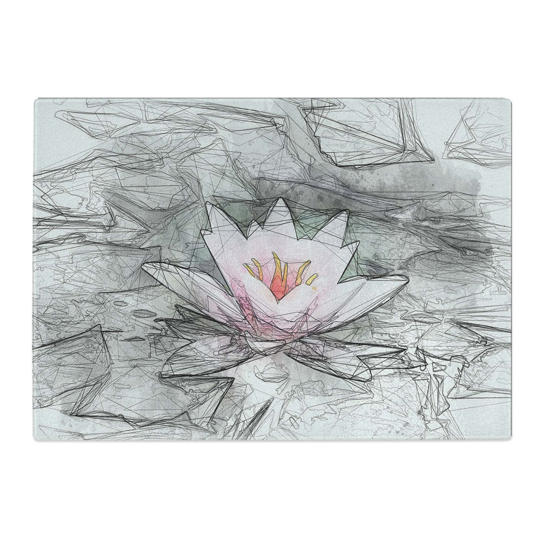 Tempered Glass a Pale Water Lily Chopping Board