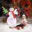 Décoration de Noël bonhomme de neige illuminé 2d agitant les mains 