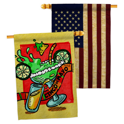 Double Sided 40'' H x 28'' W Polyester Cinco De Mayo House Flag