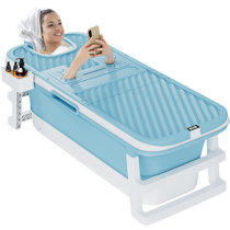 Elderflower & Berries Portable Bathtub for Adult - Large 56in Foldable Collapsible Tub - Ergonomically Designed for The Ultimate Relaxing Soaking