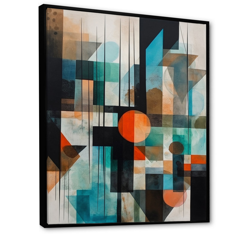 «Fidler Orange Abstracted Geometric Explorations I», reproduction d'art sur toile, H 40 po x l 30 po x P 1,5 po