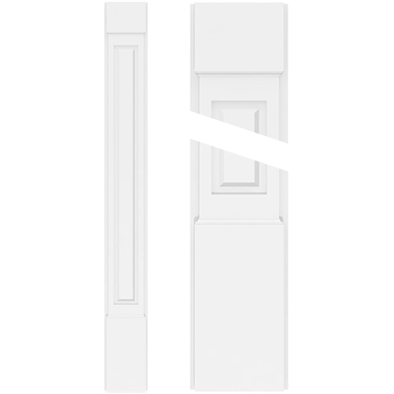 Pilastre surélevé en PVC TruCruft (la paire), 120 po, 8", Base et chapiteau standards