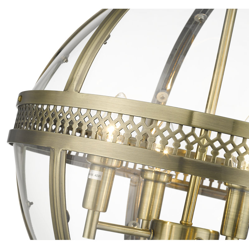 Sprowston 4 - Light Sphere Pendant, Antique Brass