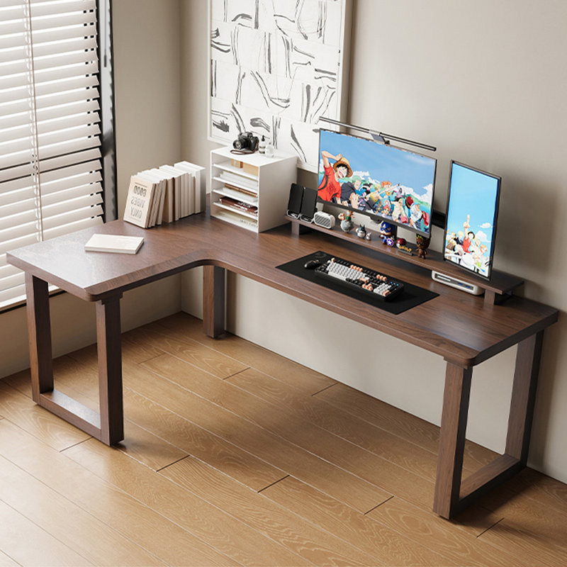 Bureau d'écriture en bois massif de couleur noyer clair, Couleur noyer clair