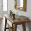 Porte-bougie fait à la main en marbre noir et bois d'acacia