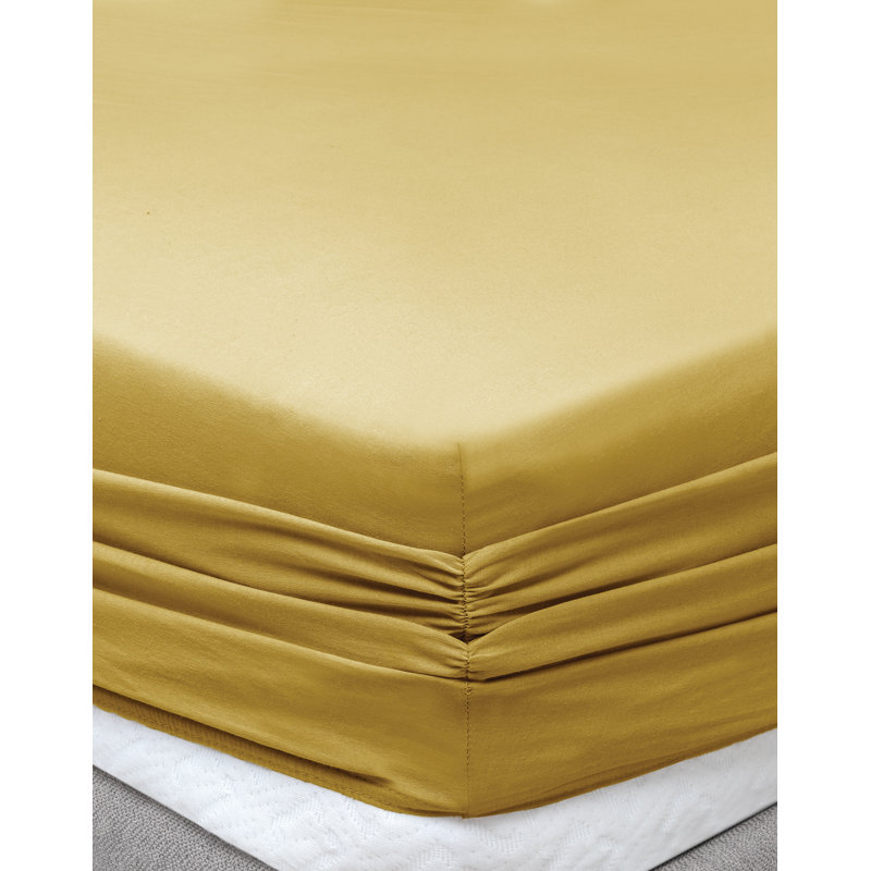 100% Cotton Fitted Sheet, King Fitted Sheet, Yellow