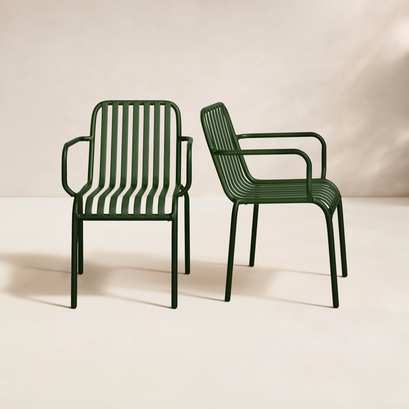 Abra Patio Dining Chair, Dark Green