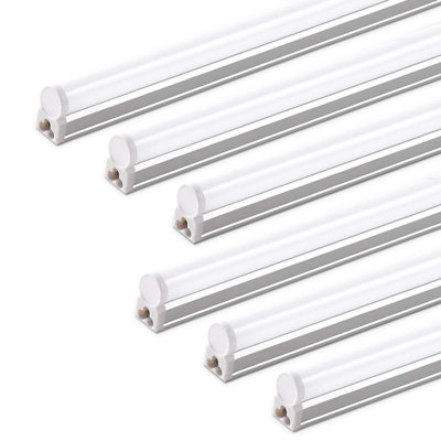 Barrina T5 Led Shop Light 2ft, 6500k (super Bright White), Utility Shop Lights, Ceiling And Under Cabinet Light, Etl Listed, Corded Electric With Built-in On/off Switch, 6 Pack