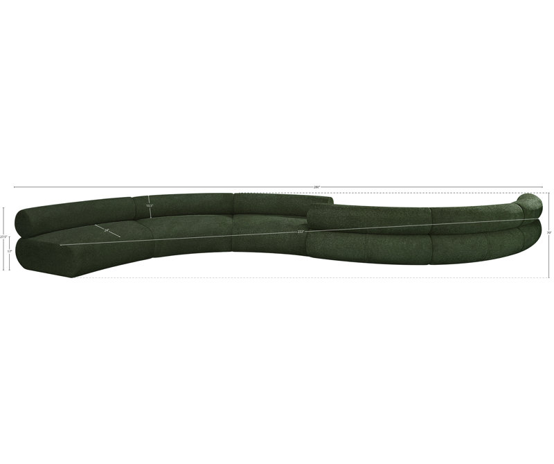 Bale 280'' Upholstered Sectional, Green Chenille Fabric