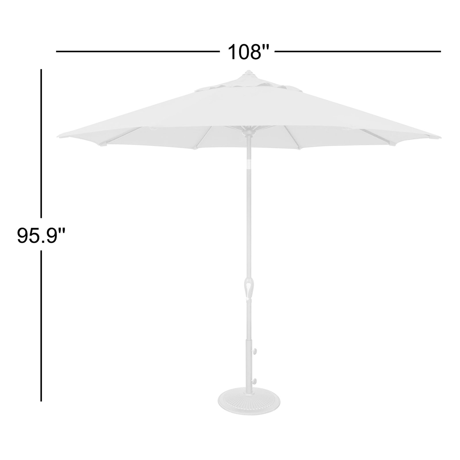 Colete 108'' Outdoor Umbrella, Cream