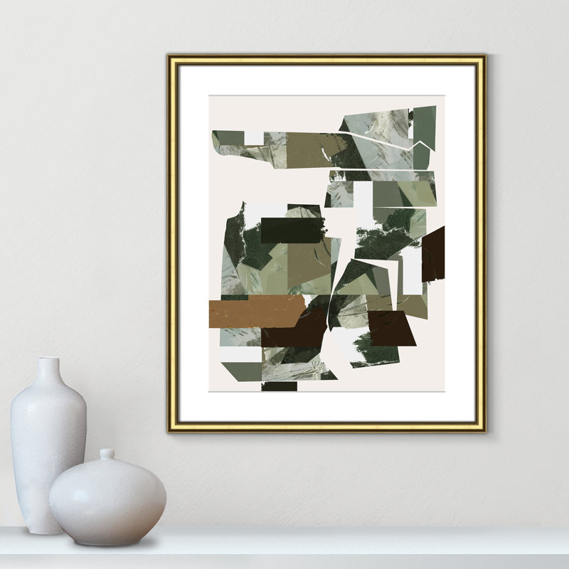 «Green Endeavour I Print» par Cartissi, L 22,75 po x H 26,75 po, Matted Print, Gold Classic