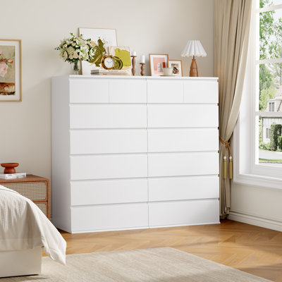 23.6" W 7-Drawer Dresser, Set of 2