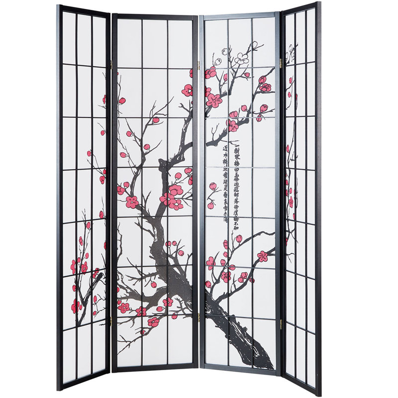 Room Divider Mouffetard Screen Partition Shoji Room Divider Wood, 4 panels