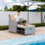 Chaise longue convertible en osier avec dossier réglable-95357008-95357011