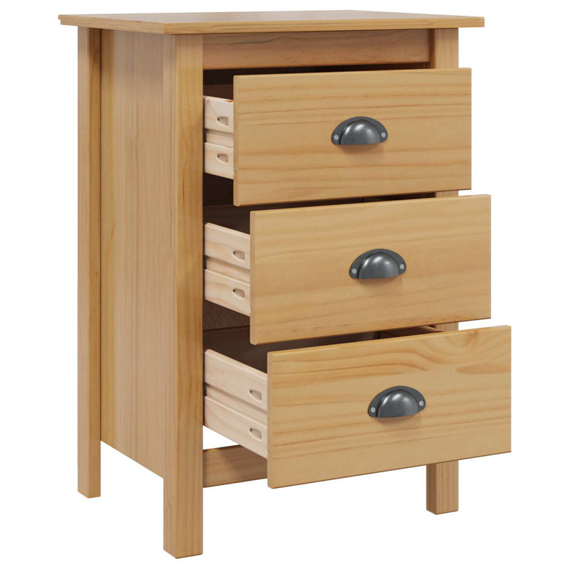 46cm W Solid Wood Bedside Table, Natural