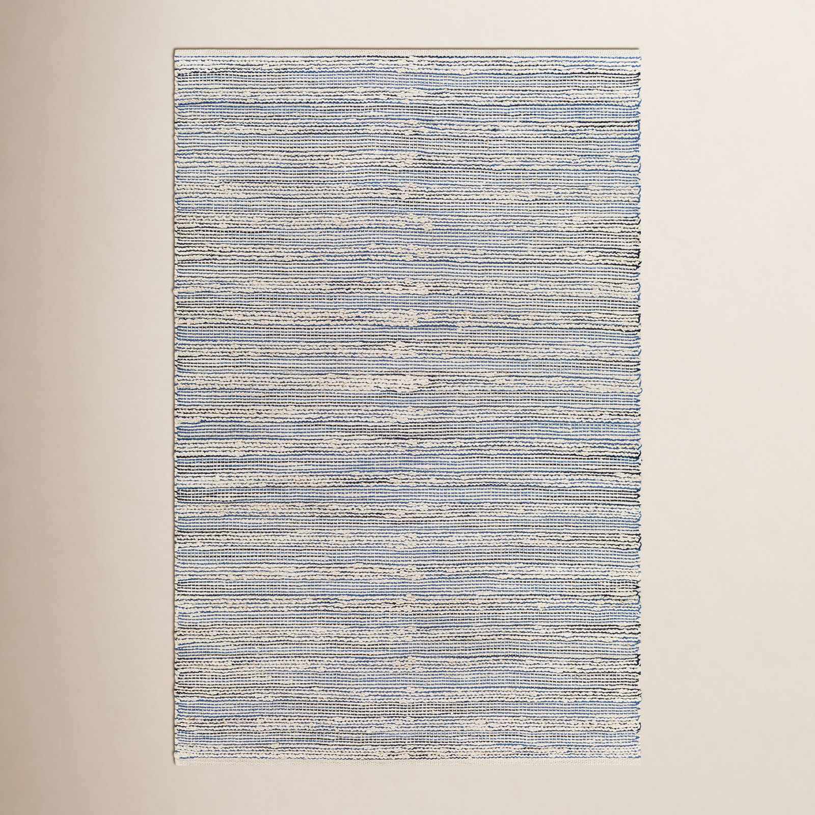 Osterley Handmade Blue/Ivory Rug, Rectangle 8'10" x 12'