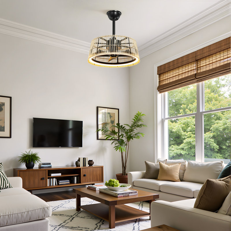 20'' Ceiling Fan With Light Kit With Led Light And App Control