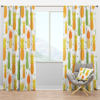 Pineapple Summer Bliss II - Abstract Curtain - Velvet Room darkening - 1 panel