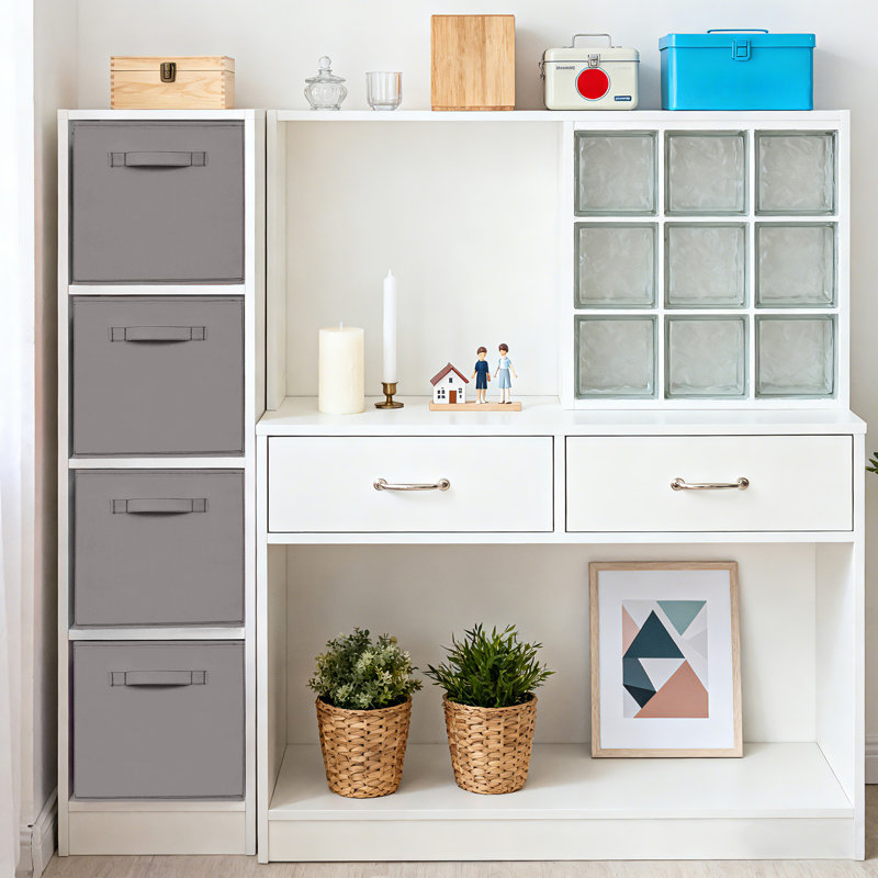 Cubes de rangement pliables durables pour l'organisation à la maison, Grey