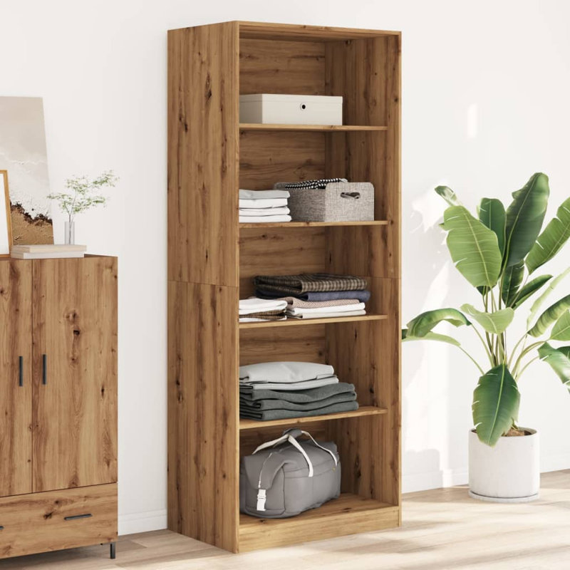 Ryott Manufactured Wood Wardrobe, 200cm H x 80cm W x 50cm D, Artisan Oak