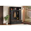 4-IN-1 Elegant 59" Wide Hall Tree With Golden Hooks & Handles-1196843423