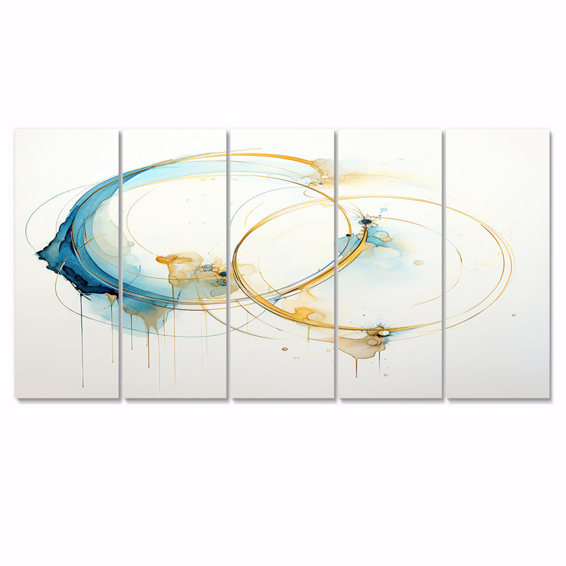 Mabie - Ensemble d'art mural abstrait 5 pièces, H 32 po x l 80 po
