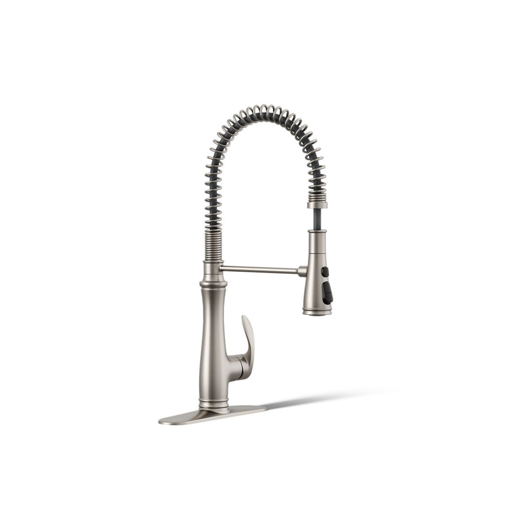 Kohler Bellera Single Handle Semi-Professional Pre-Rinse Kitchen Faucet with Three-Function Pull Down Sprayer Kohler 