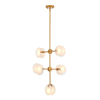 5-Light Dimmable Modern Sputnik Glass Chandelier