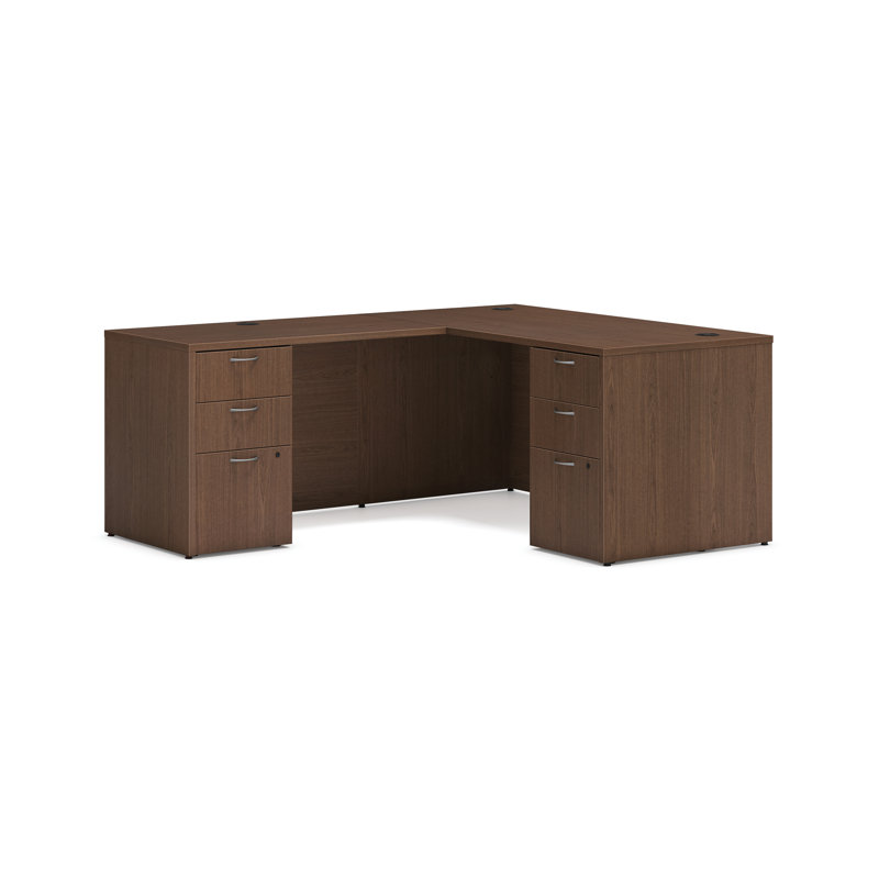 Bureau Mod avec double caisson Mod, L 60 po x P 72 po x H 29 po, Acajou traditionnel