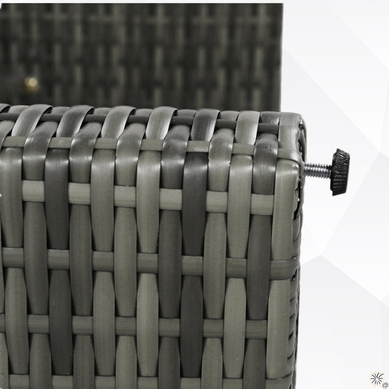 Ensemble de conversation modulaire en rotin avec coussins 6 pièces Ferrick, gris