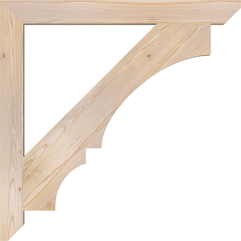 H 6 po x l 40 po x Support en bois / corbeau, H 36 po x l 3,5 po x P 36 po, Lisse, Sapin de Douglas